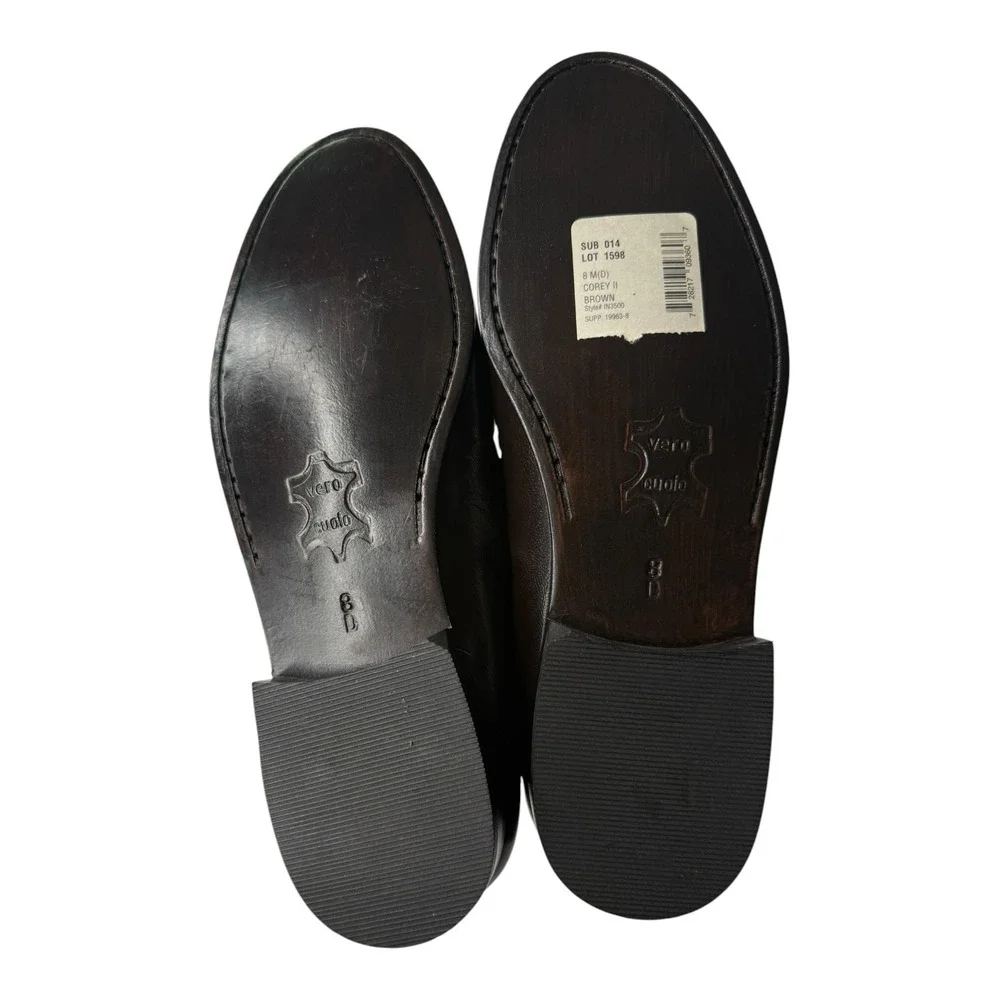 Stafford Corey II Brown Woven Tassel Loafers Men's Size 8D Leather Dress Shoes